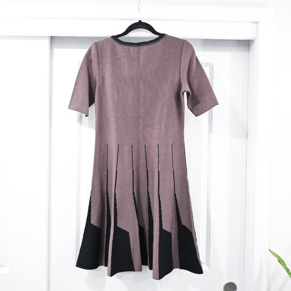 Peruvian Connection Size Small 100% Pima Cotton Knit Brown Fit and Flare Dress - Picture 2 of 7